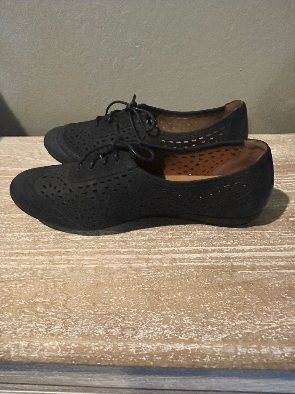 Cobb Hill by New Balance Black Perforated Oxford Flats - Picture 3 of 5